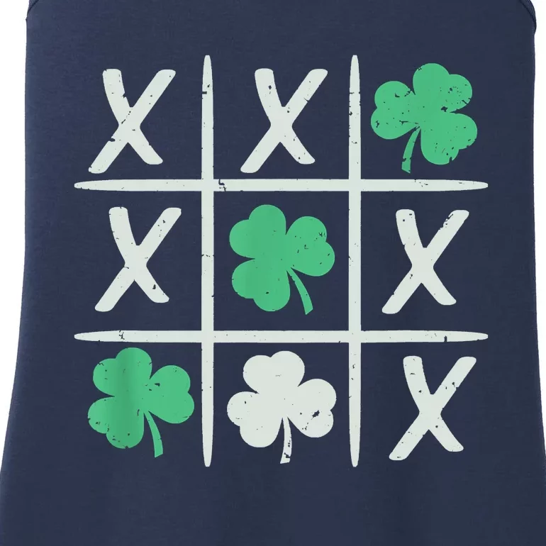 St Patrick's Day Tic Tac Toe Lucky Shamrock Ladies Essential Tank