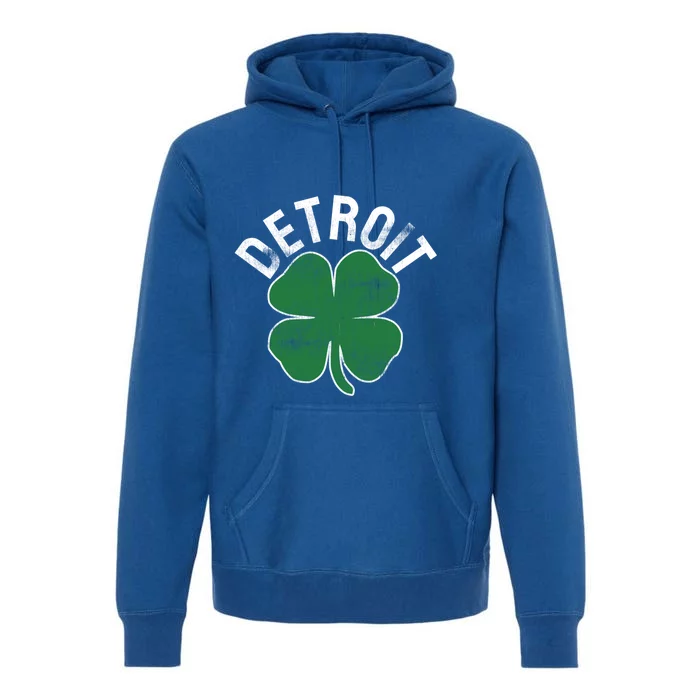 St Patrick's Day Shamrock Detroit Michigan Irish Gift Premium Hoodie