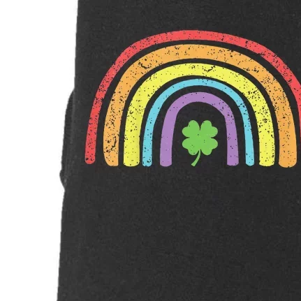 St Patricks Day Rainbow Shamrock Doggie 3-End Fleece Hoodie