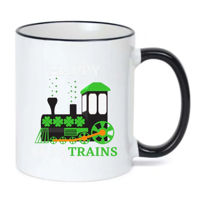 St Patricks Day For Shamrock Train Transportation Black Color Changing Mug