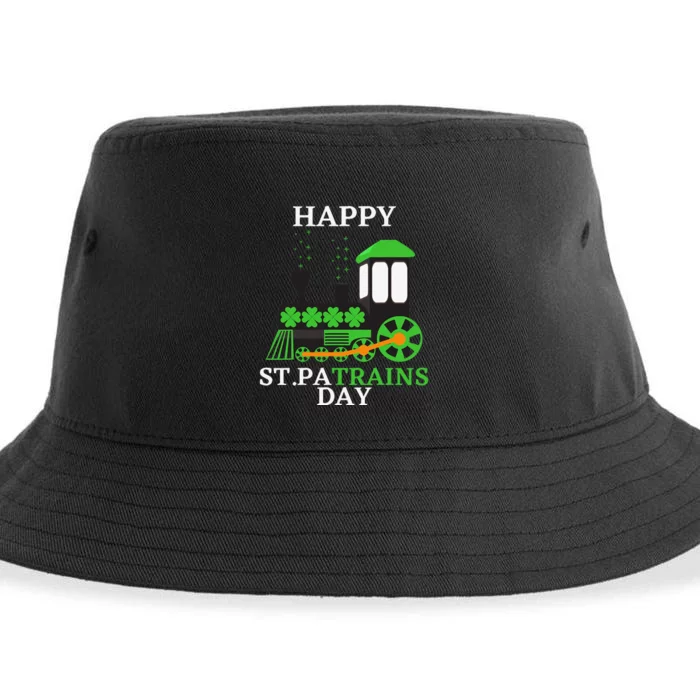 St Patricks Day For Shamrock Train Transportation Sustainable Bucket Hat