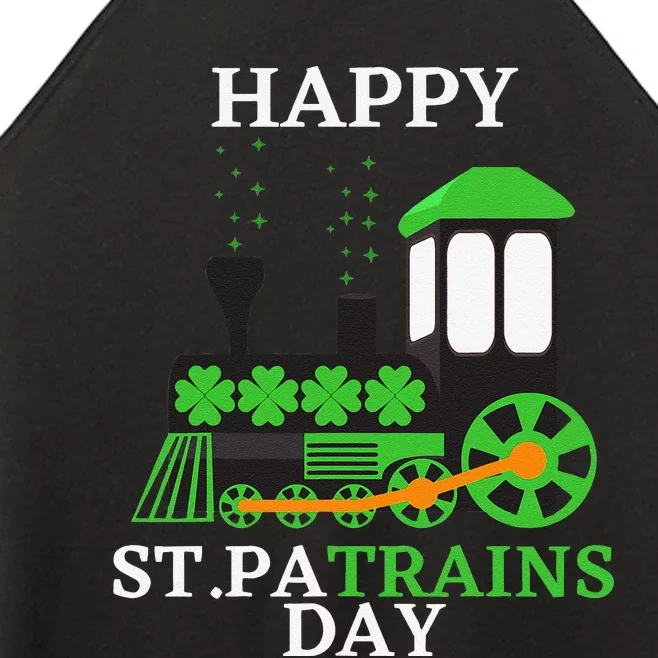 St Patricks Day For Shamrock Train Transportation Women’s Perfect Tri Rocker Tank