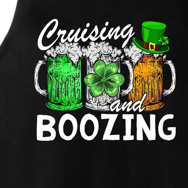 St Patricks Day Cruise Cruising and Boozing Drinking Ladies Tri-Blend Wicking Tank