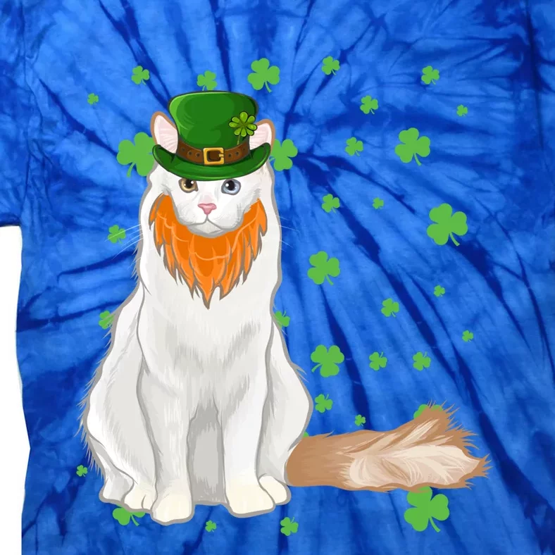 St Patricks Day Turkish Van Cat Shamrock Gift Tie-Dye T-Shirt