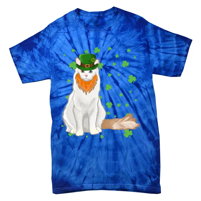 St Patricks Day Turkish Van Cat Shamrock Gift Tie-Dye T-Shirt