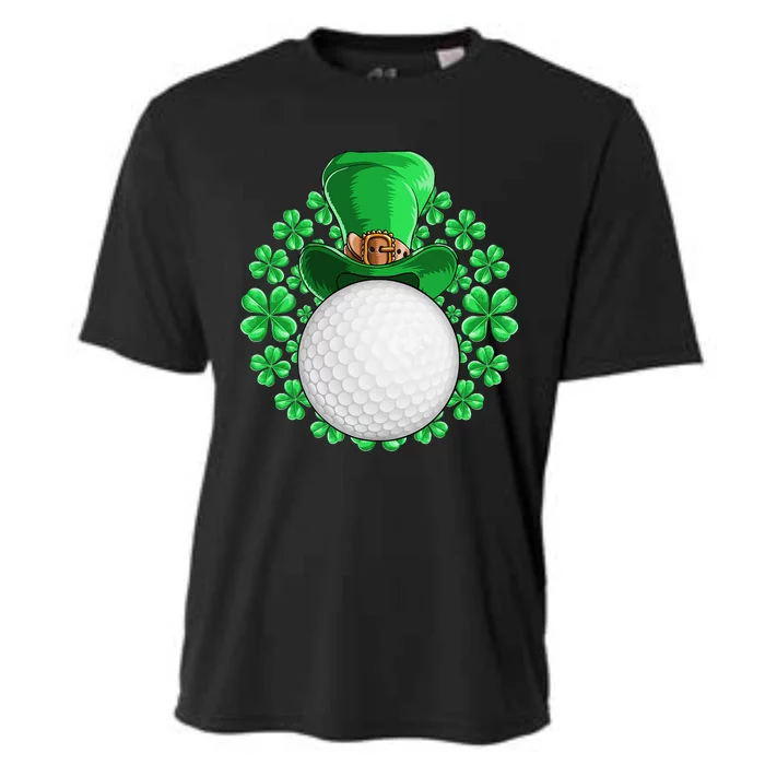 St Patricks Day Golfing Golf Clover Cooling Performance Crew T-Shirt