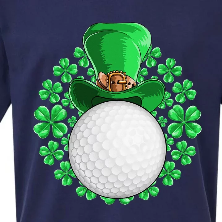 St Patricks Day Golfing Golf Clover Sueded Cloud Jersey T-Shirt