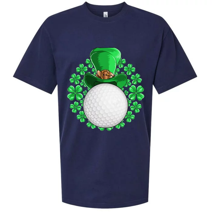 St Patricks Day Golfing Golf Clover Sueded Cloud Jersey T-Shirt