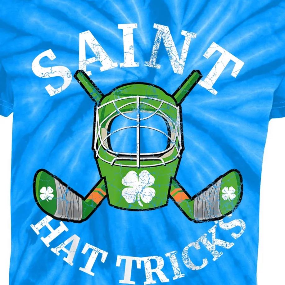 St Patrick's Day Saint Hat Tricks Hockey Shamrock Great Gift Kids Tie-Dye T-Shirt