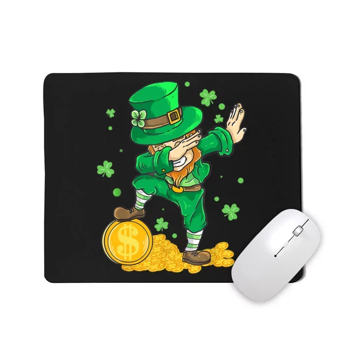 St Patrick Day Dabbing Leprechaun Irish Gift Mousepad