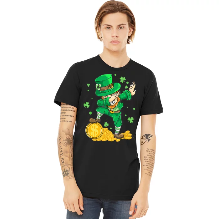 St Patrick Day Dabbing Leprechaun Irish Gift Premium T-Shirt