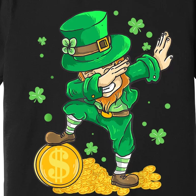 St Patrick Day Dabbing Leprechaun Irish Gift Premium T-Shirt