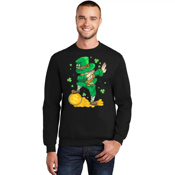 St Patrick Day Dabbing Leprechaun Irish Gift Tall Sweatshirt