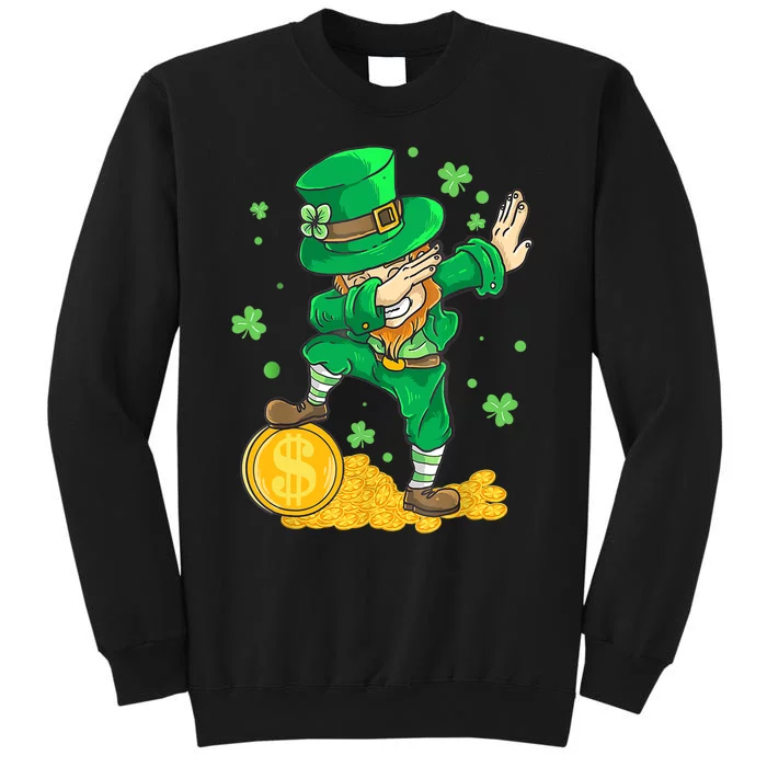 St Patrick Day Dabbing Leprechaun Irish Gift Tall Sweatshirt