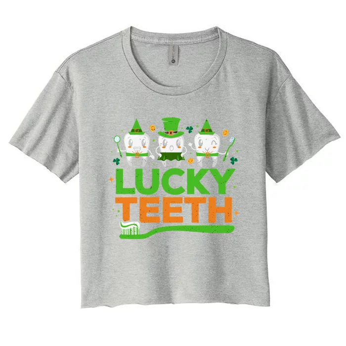 St Patrick Dentist Teeth Dental Rdh Saint Patricks Day Cool Gift Women's Crop Top Tee