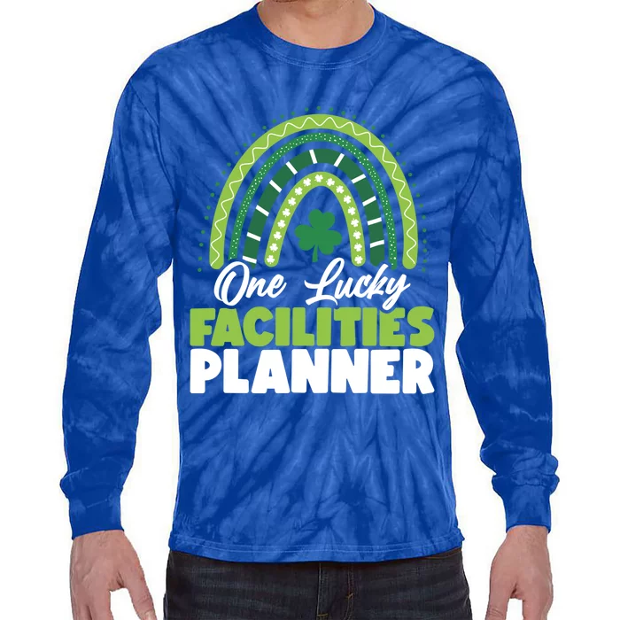 St Patricks Day One Lucky Facilities Planner Gift Tie-Dye Long Sleeve Shirt