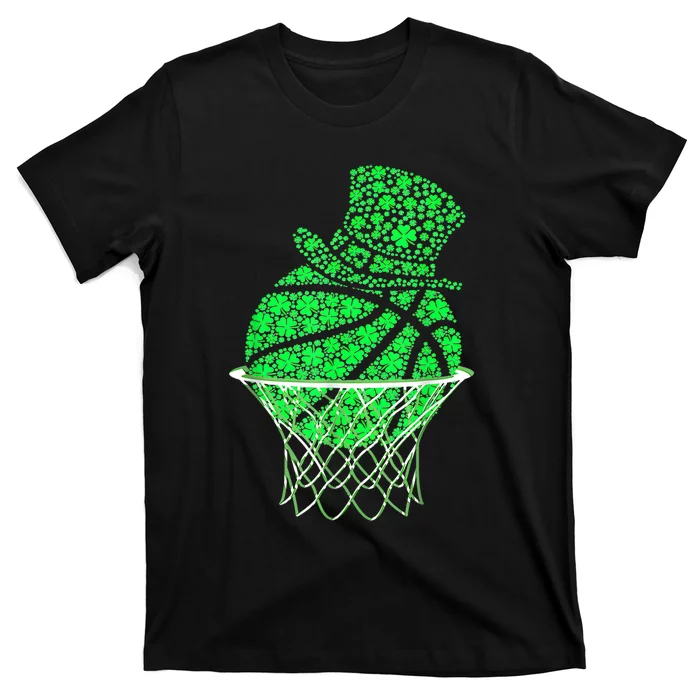 St Patricks Day Shamrock Basketball Irish T-Shirt