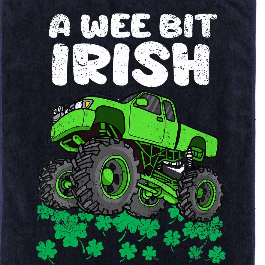 St Patricks Day Boy A Wee Bit Irish Monster Truck Platinum Collection Golf Towel