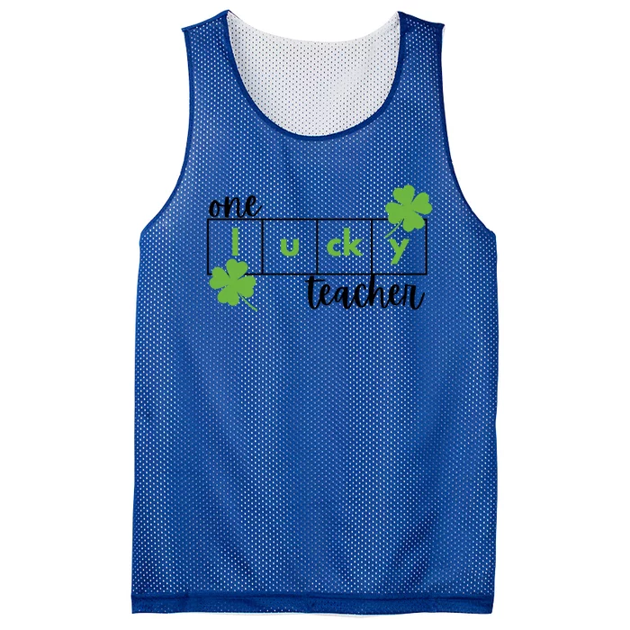 St Patrick's Day Lucky Reading Teacher Cute Gift Mesh Reversible Basketball Jersey Tank