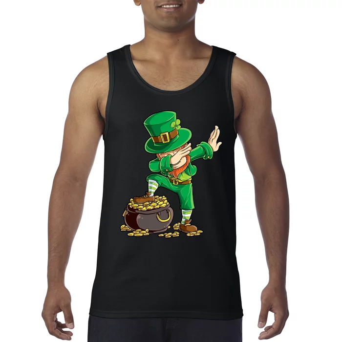 St Patricks Day Dabbing Leprechaun Boys Kids Men Dab Youth Tank Top