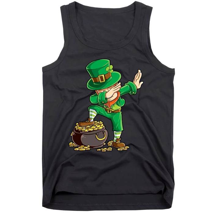 St Patricks Day Dabbing Leprechaun Boys Kids Men Dab Youth Tank Top