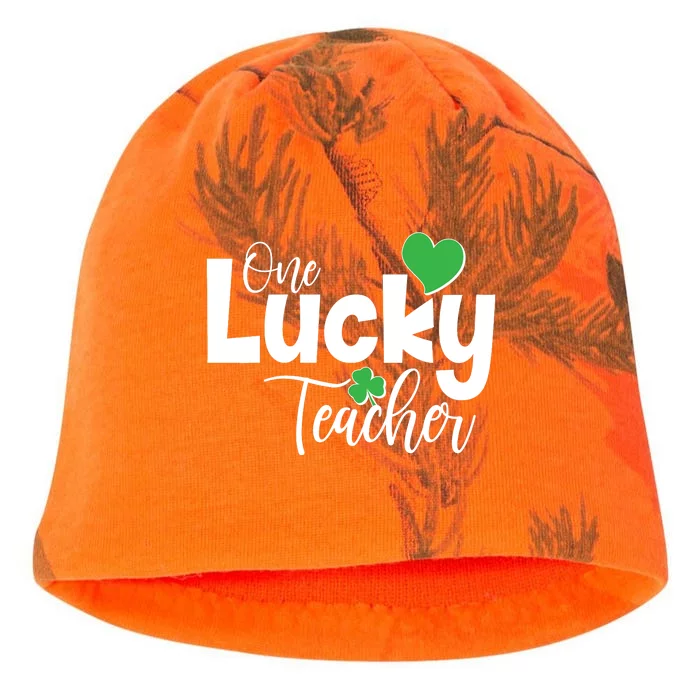 St Patricks Day One Lucky Teacher Kati - Camo Knit Beanie