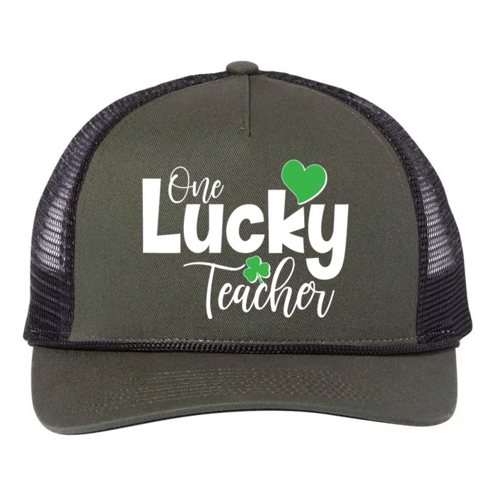 St Patricks Day One Lucky Teacher Retro Rope Trucker Hat Cap