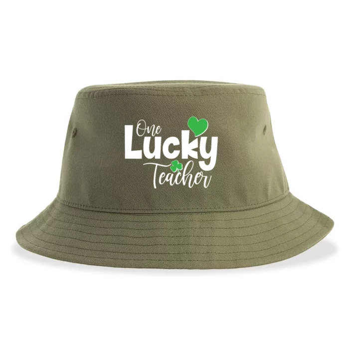 St Patricks Day One Lucky Teacher Sustainable Bucket Hat