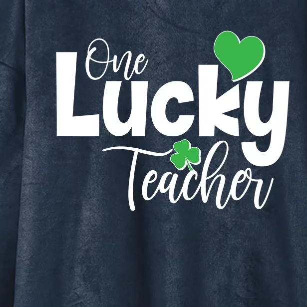 St Patricks Day One Lucky Teacher Hooded Wearable Blanket