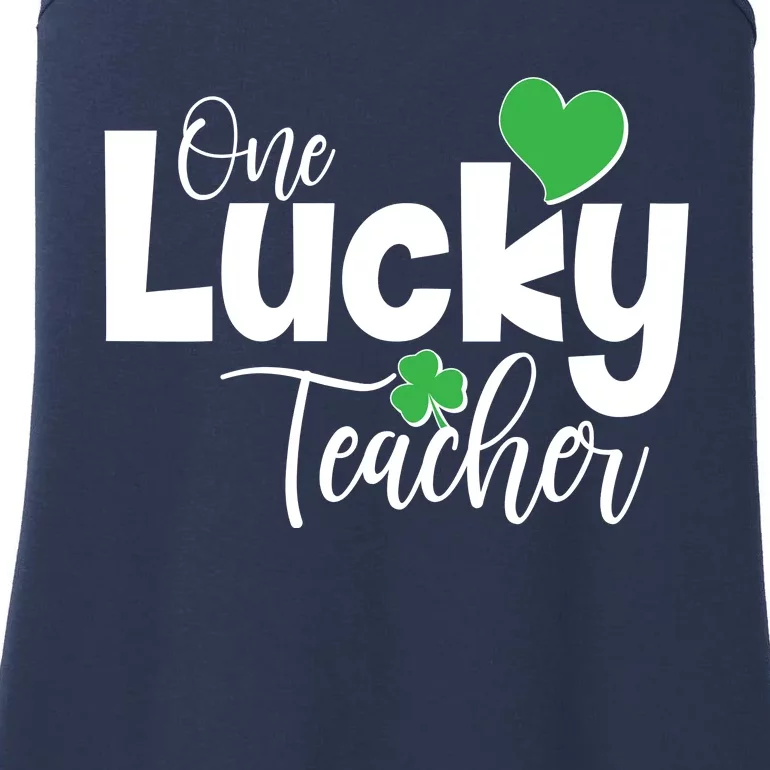 St Patricks Day One Lucky Teacher Ladies Essential Tank