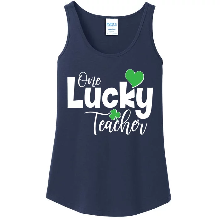 St Patricks Day One Lucky Teacher Ladies Essential Tank