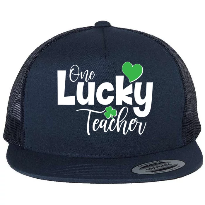 St Patricks Day One Lucky Teacher Flat Bill Trucker Hat