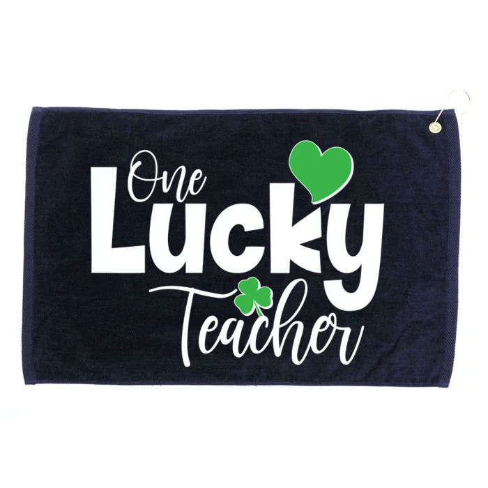 St Patricks Day One Lucky Teacher Grommeted Golf Towel