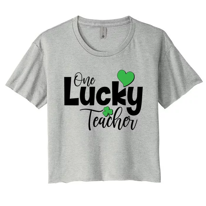 St Patricks Day One Lucky Teacher Women's Crop Top Tee