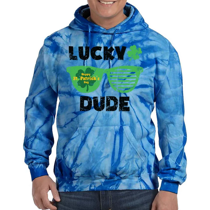 St Patrick's Day Vintage Funny Irish Lucky Dude Cute Gift Tie Dye Hoodie