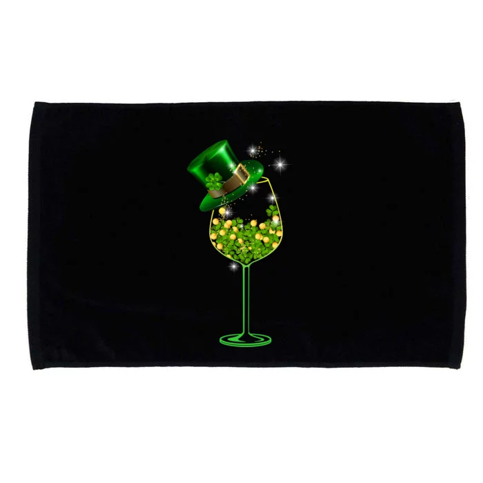 St Patrick's Day Shamrock Wine Glass Great Gift Microfiber Hand Towel