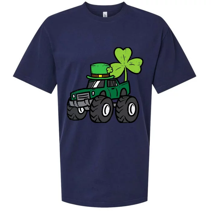 St Patrick Day Monster Truck Saint Pattys Irish Boy Sueded Cloud Jersey T-Shirt