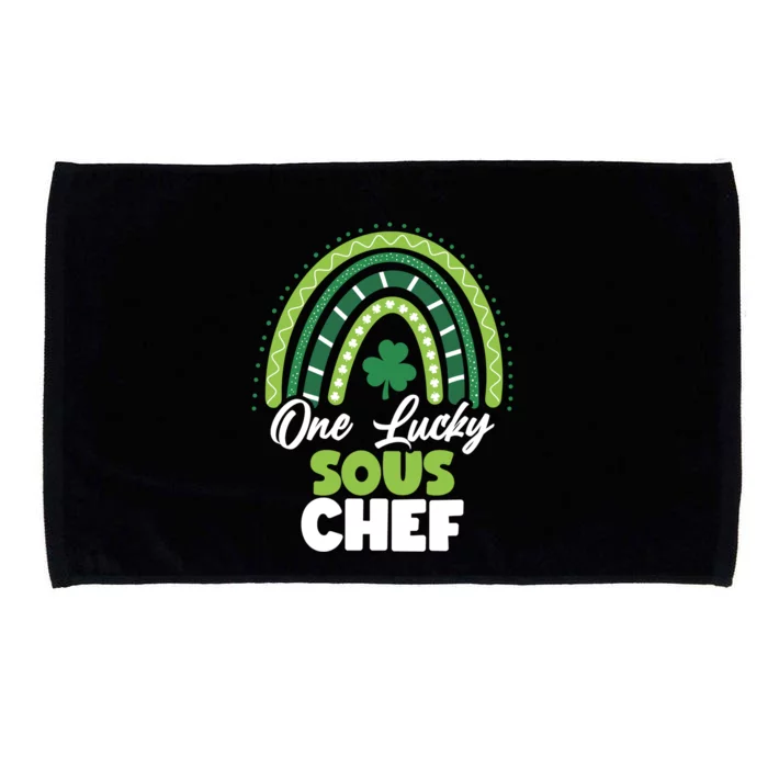 St Patricks Day One Lucky Sous Chef Funny Gift Microfiber Hand Towel