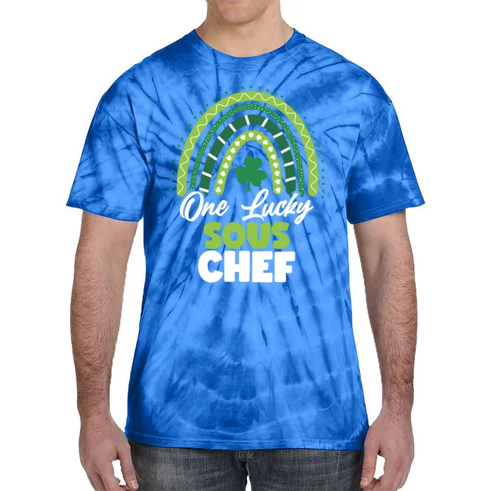 St Patricks Day One Lucky Sous Chef Funny Gift Tie-Dye T-Shirt