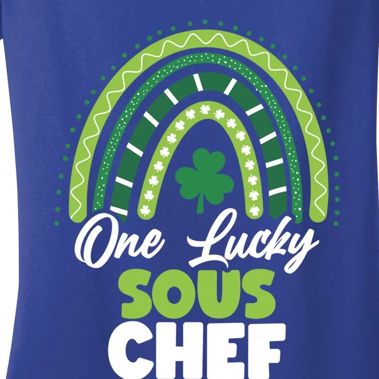 St Patricks Day One Lucky Sous Chef Funny Gift Women's V-Neck T-Shirt