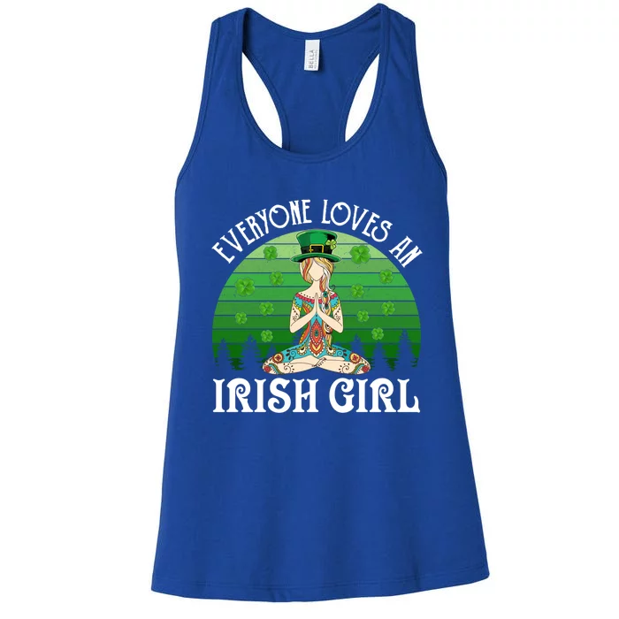 St Patricks Day Everyone Loves An Irish Yoga Gift Women's Racerback Tank