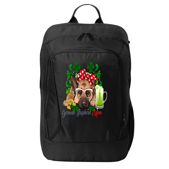 St Patrick's Day Irish Saint Patrick Shamrock Gsd Mom Funny Gift City Backpack