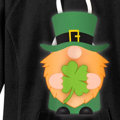 St. Patrick's Day Leprechaun Gnome Four Leaf Clover Women's Fleece Hoodie