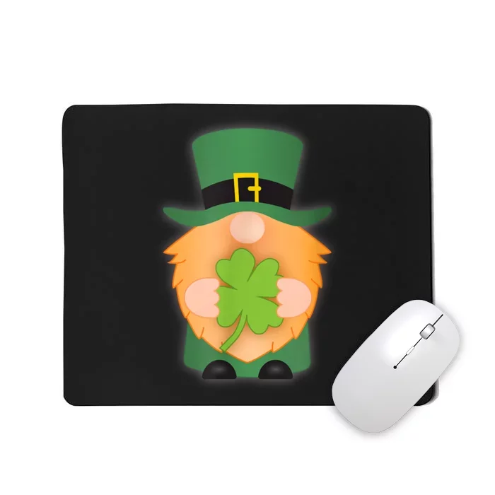 St. Patrick's Day Leprechaun Gnome Four Leaf Clover Mousepad