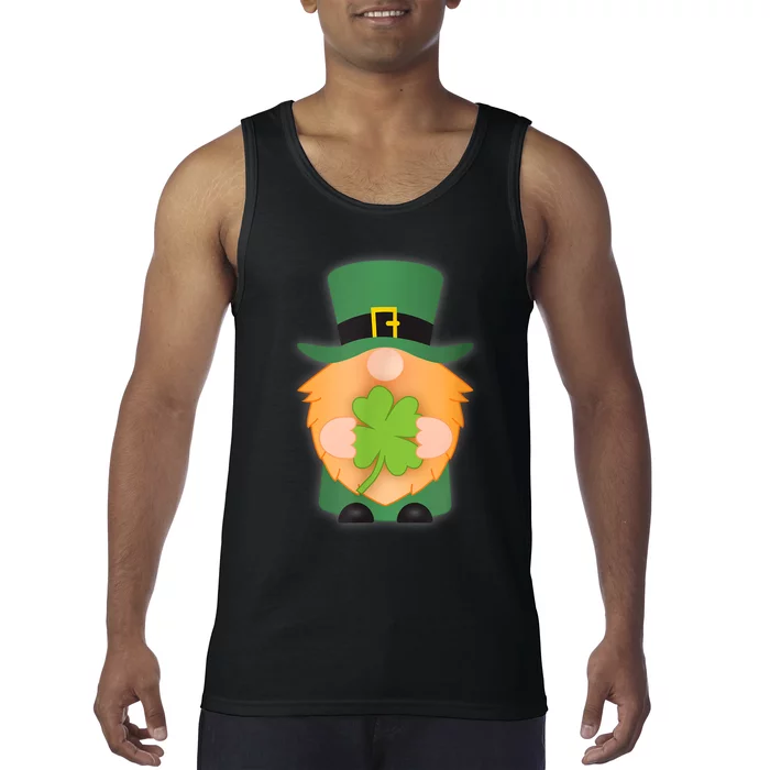 St. Patrick's Day Leprechaun Gnome Four Leaf Clover Tank Top