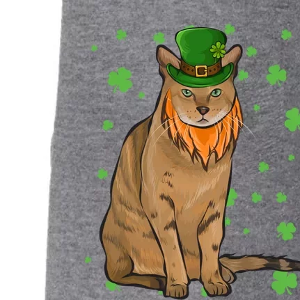 St Patricks Day Chausie Cat Shamrock Gift Doggie 3-End Fleece Hoodie