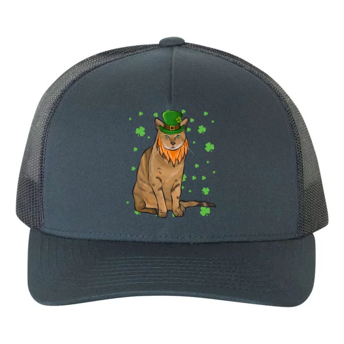 St Patricks Day Chausie Cat Shamrock Gift Yupoong Adult 5-Panel Trucker Hat