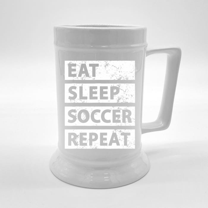 Soccer Player Eat Sleep Soccer Front & Back Beer Stein