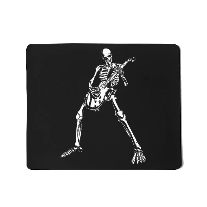 Skeleton Playing Electric Guitar Solo Halloween Rock Music Mousepad