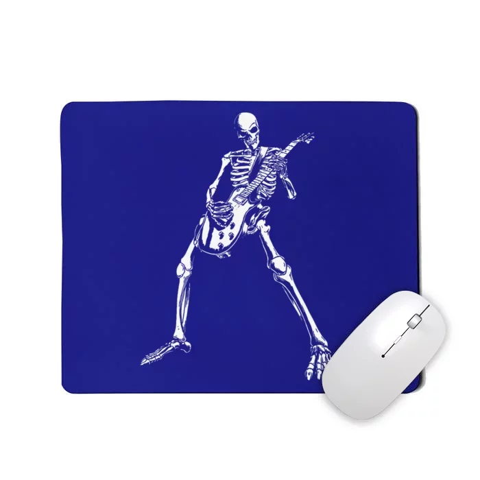 Skeleton Playing Electric Guitar Solo Halloween Rock Music Mousepad